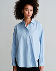 PENN&INK N.Y BLOUSE LIGHT BLUE STRIPED