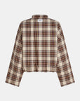 PENN&INK N.Y JAS WOMEN'S CHECKED UTILITY JACKET ECRU/BROWN