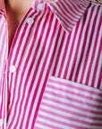 COLOURFUL REBEL BLOUSE TALIA STRIPE LIGHT PINK