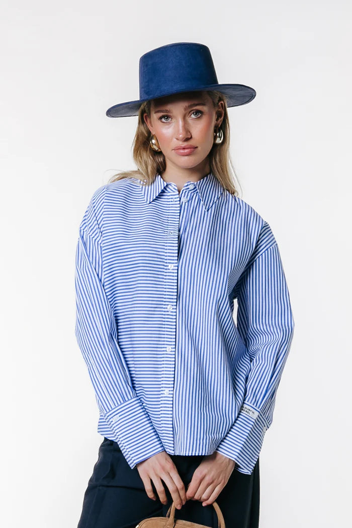 COLOURFUL REBEL BLOUSE TALIA STRIPED WHITE/BLUE