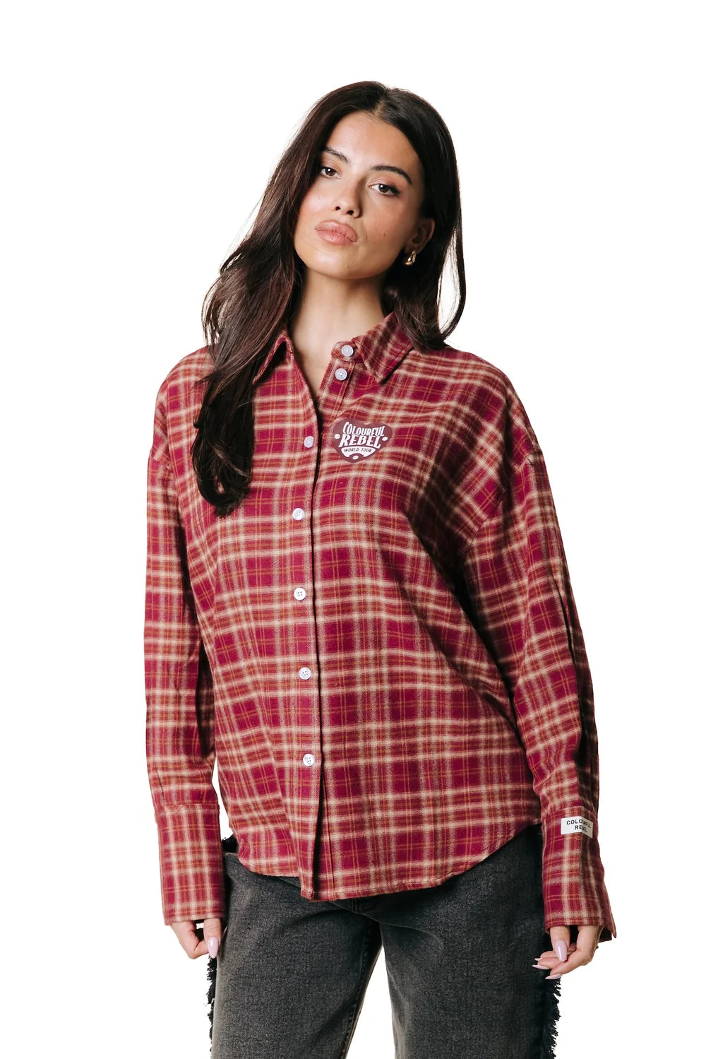 COLOURFUL REBEL BLOUSE TALIA CHECKED RED