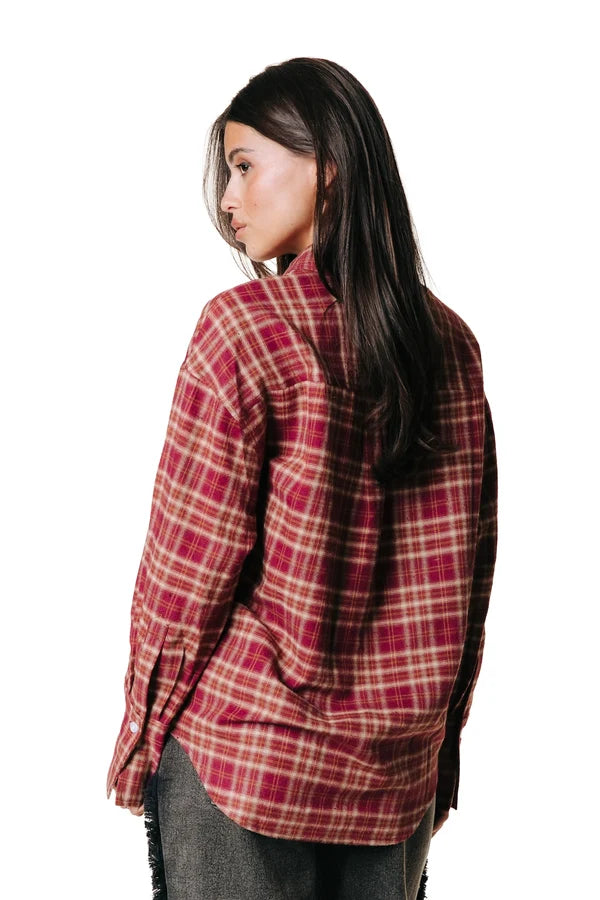 COLOURFUL REBEL BLOUSE TALIA CHECKED RED