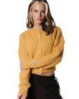 COLOURFUL REBEL VEST YARA KNITTED CARDIGAN OCHRE YELLOW
