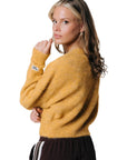 COLOURFUL REBEL VEST YARA KNITTED CARDIGAN OCHRE YELLOW