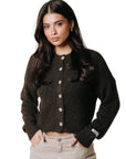COLOURFUL REBEL VEST YARA KNITTED CARDIGAN BROWN