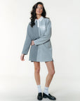 COLOURFUL REBEL JURK NINNY POLO SWEAT DRESS LIGHT GREY MELANGE