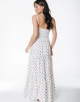 COLOURFUL REBEL JURK FENNA SPAGHETTI DRESS DOTS OFF WHITE
