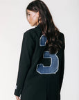 COLOURFUL REBEL BLAZER JESRA DENIM PATCH NO 3 BLACK