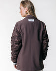 COLOURFUL REBEL BLAZER GEMMA CONTRAST SLEEVE BROWN