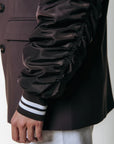 COLOURFUL REBEL BLAZER GEMMA CONTRAST SLEEVE BROWN