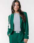 COLOURFUL REBEL TOP JESSIE STRIPE RIB LONGSLEEVE GREEN