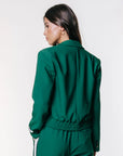 COLOURFUL REBEL BLAZER ZOE GATHERED BOTTOM GREEN