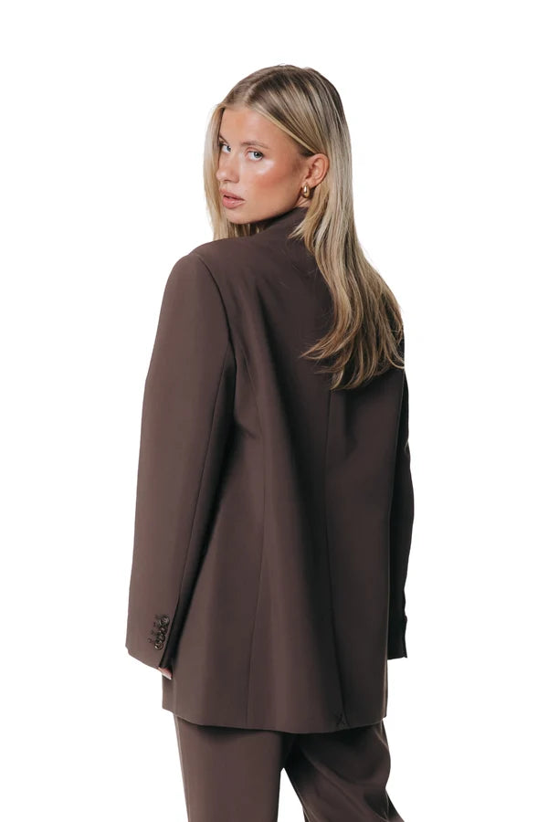 COLOURFUL REBEL BLAZER BOWIE CHARM SINGLE BREASTED BROWN