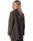 COLOURFUL REBEL BLAZER BOWIE CHARM SINGLE BREASTED BROWN