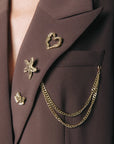 COLOURFUL REBEL BLAZER BOWIE CHARM SINGLE BREASTED BROWN