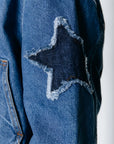 COLOURFUL REBEL JACK JO STAR WORKER JACKET MID BLUE DENIM