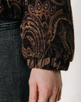 COLOURFUL REBEL JACK BENTE PAISLEY JACQUARD BOMBER JACKET BROWN