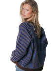 COLOURFUL REBEL PULLOVER LOU TWO TONE STRIPED KNITTED SWEATER MULTICOLOR