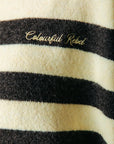 COLOURFUL REBEL PULLOVER LINSEY STRIPED FLUFFY KNIT BROWN/YELLOW