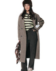 COLOURFUL REBEL PULLOVER LINSEY STRIPED FLUFFY KNIT BROWN/YELLOW