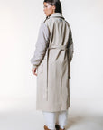 COLOURFUL REBEL JAS KAIA CONTRAST SLEEVE TRENCHCOAT LIGHT SAND