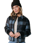 COLOURFUL REBEL JAS MALOU BRUSHED CHECK COACH JACKET MULTICOLOR