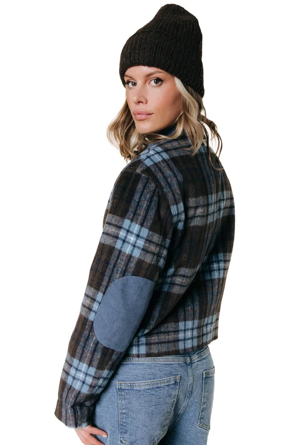 COLOURFUL REBEL JAS MALOU BRUSHED CHECK COACH JACKET MULTICOLOR
