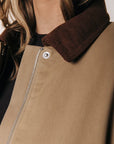 COLOURFUL REBEL JAS MALOU TWILL COACH JACKET CAMEL