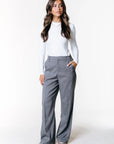 COLOURFUL REBEL PANTS RUS STRIPE STRAIGHT DARK GREY