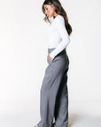 COLOURFUL REBEL PANTS RUS STRIPE STRAIGHT DARK GREY