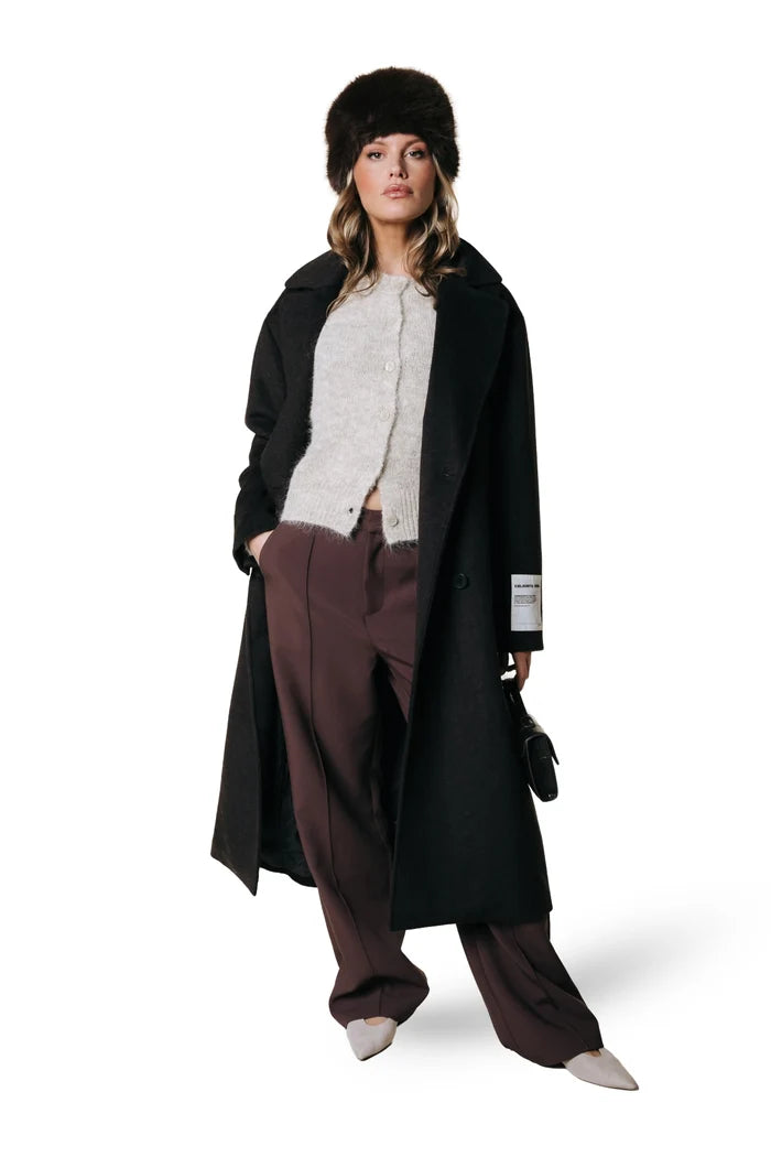 COLOURFUL REBEL PANTS RUS UNI PINTUCK STRAIGHT BROWN