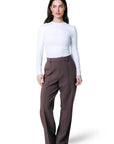 COLOURFUL REBEL PANTS RUS UNI PINTUCK STRAIGHT BROWN