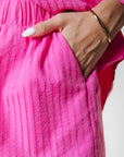 COLOURFUL REBEL SHORT LYN TONAL STRIPE BRIGHT PINK