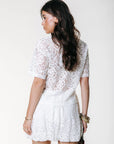 COLOURFUL REBEL BLOUSE CLAIRE LACE TOP OFF WHITE