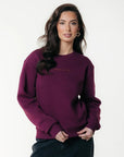 COLOURFUL REBEL SWEATER LUREX LOGO RELAXED MERLOT RED