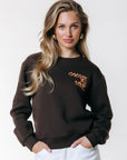 COLOURFUL REBEL SWEATER LUREX LOGO BROWN