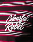 COLOURFUL REBEL SWEATER SPORT COLLAR LONGSLEEVE STRIPED SWEAT RED