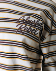 COLOURFUL REBEL SWEATER SPORT COLLAR LONGSLEEVE STRIPED SWEAT OFF WHITE