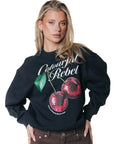 COLOURFUL REBEL SWEATER DISCO CHERRIES SWEAT NAVY