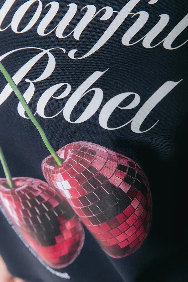 COLOURFUL REBEL SWEATER DISCO CHERRIES SWEAT NAVY