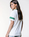 COLOURFUL REBEL T-SHIRT CR 33 STRIPE LOOSEFIT TEE STANDARD WHITE