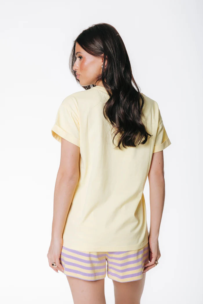 COLOURFUL REBEL T-SHIRT UNI LOGO BOXY TEE WARM YELLOW