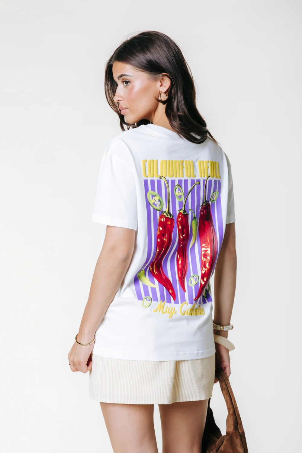 COLOURFUL REBEL T-SHIRT PEPPERS LOOSEFIT TEE STANDARD WHITE