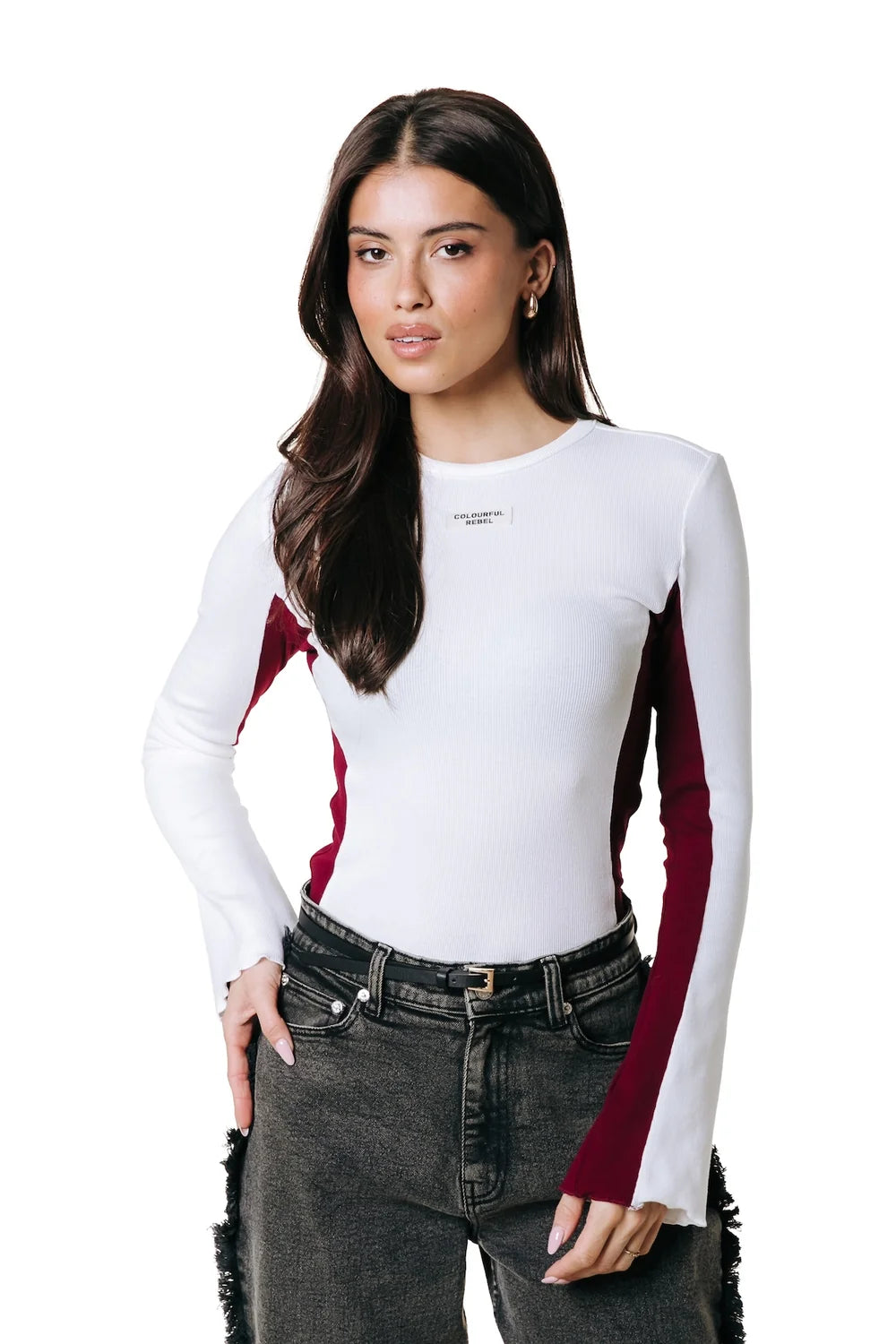 COLOURFUL REBEL TOP LIVY ROUNDNECK OFF WHITE
