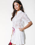 COLOURFUL REBEL BLOUSE CLAIRE LACE TOP OFF WHITE