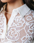 COLOURFUL REBEL BLOUSE CLAIRE LACE TOP OFF WHITE