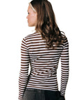 COLOURFUL REBEL TOP JUNA STRIPE ROUNDNECK BROWN