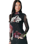 COLOURFUL REBEL TOP NEYO ORCHID MESH TURTLENECK MULTICOLOR