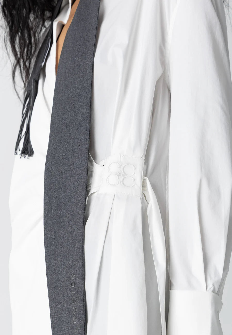 COSTER COPENHAGEN BLOUSE WRAP DRESS WHITE