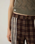 LAAGAM PANTS ZION SQUARED CHECK BROWN